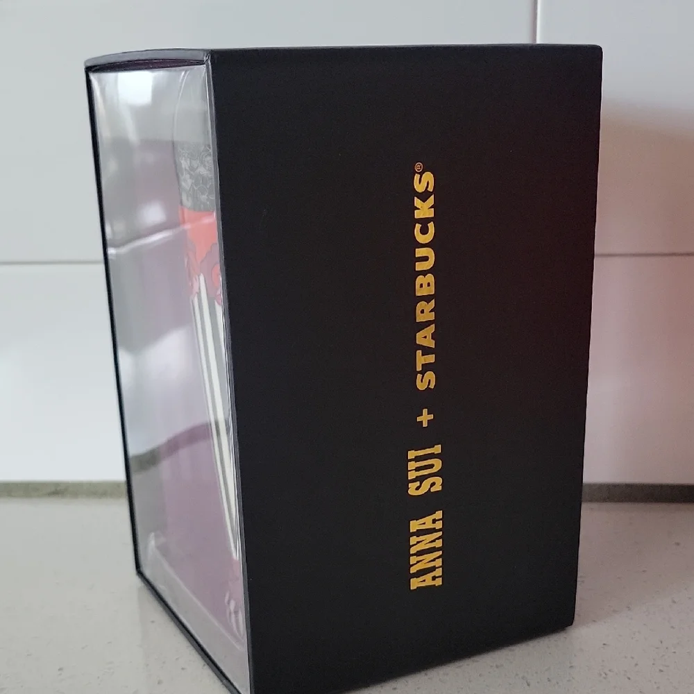 Anna Sui 2015 Starbucks Striped Floral Double Walled Tumbler w/Collector's Box